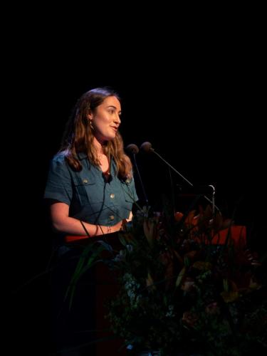 Maturarednerin Charleen Bretteville